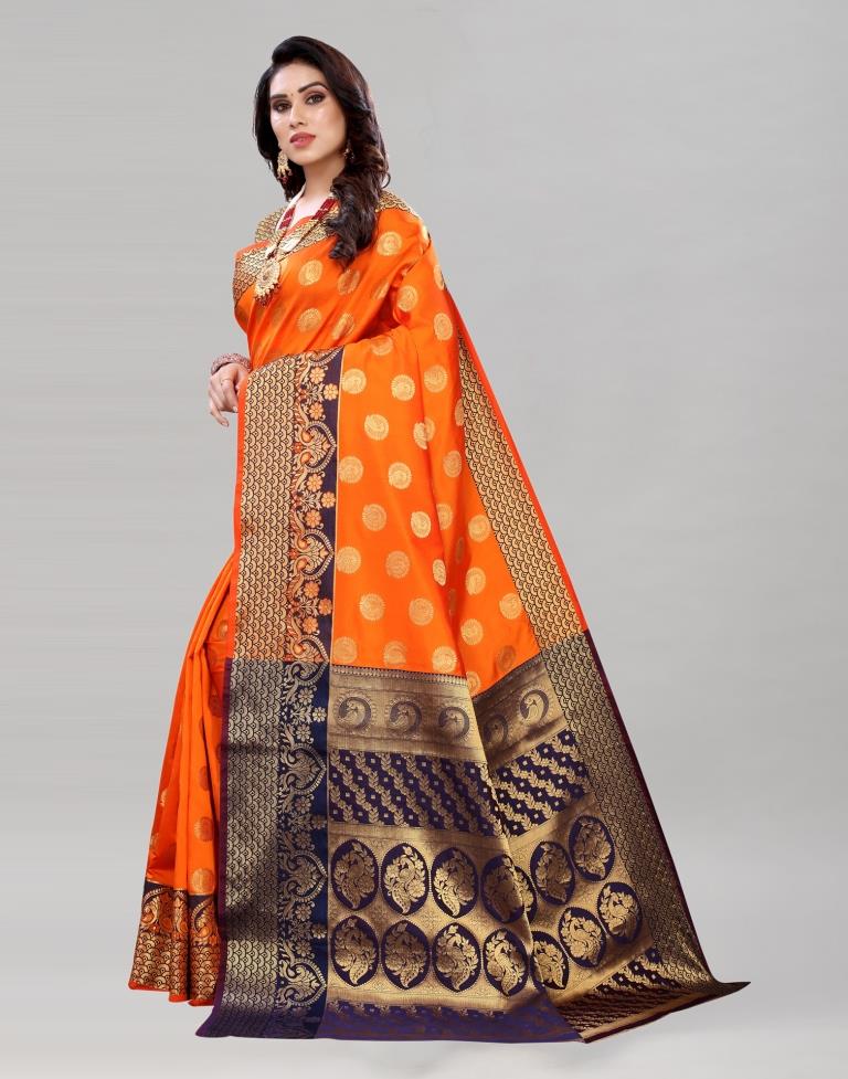 Orange Banarasi Saree | Sudathi