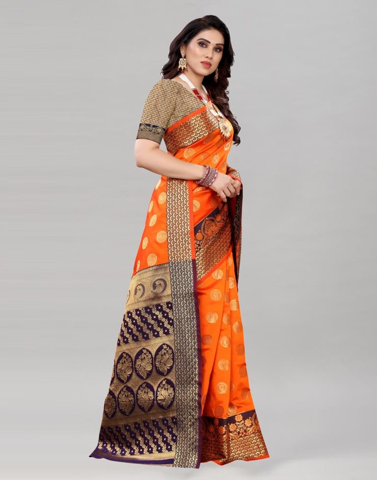 Orange Banarasi Saree | Sudathi
