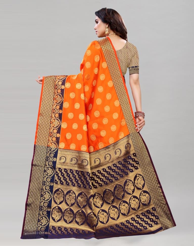 Orange Banarasi Saree | Sudathi