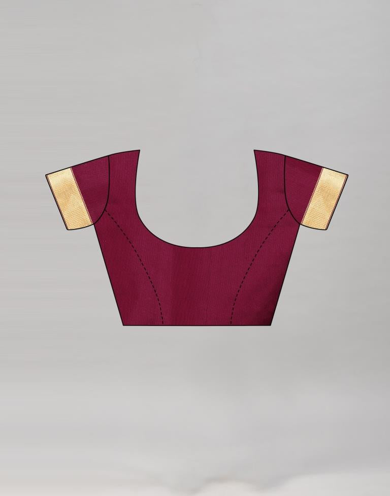 Refreshing Maroon Banarasi Saree | Sudathi