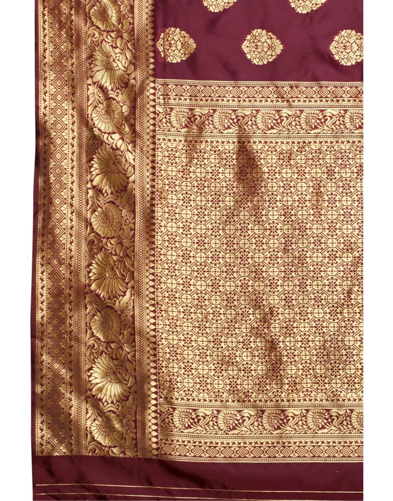 Refreshing Maroon Banarasi Saree | Sudathi