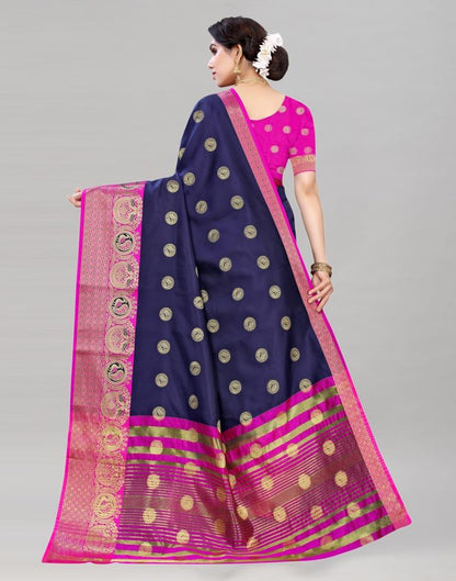 Navy Blue Banarasi Saree | Sudathi