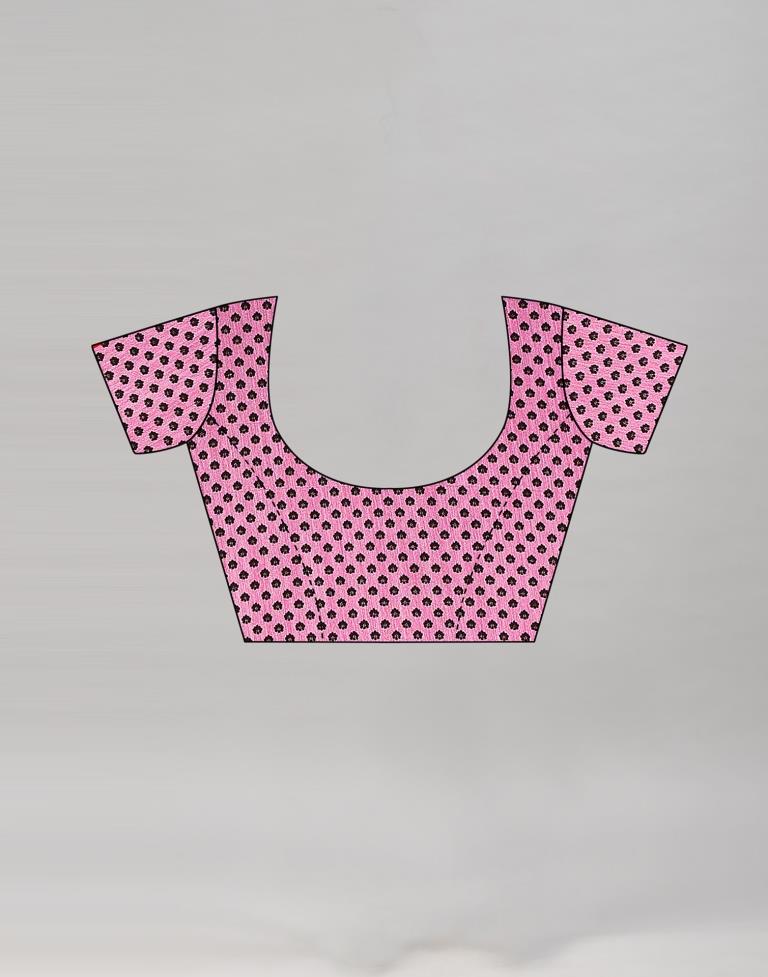 Lavender Pink Floral Printed Saree | Sudathi