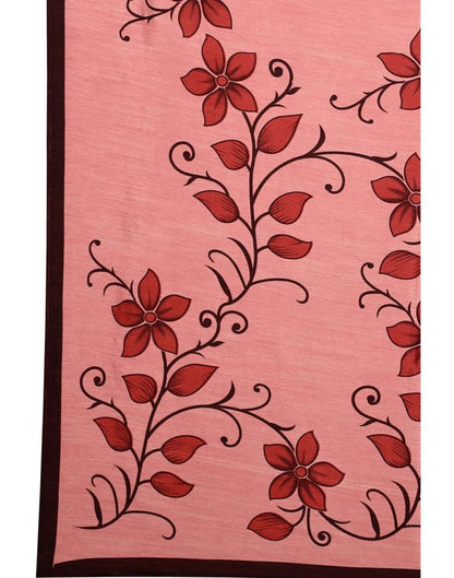 Glitzy Pink Floral Printed Saree | Sudathi