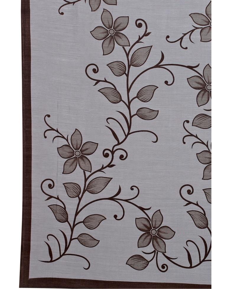 Grey Silk Floral Printed Saree | Sudathi