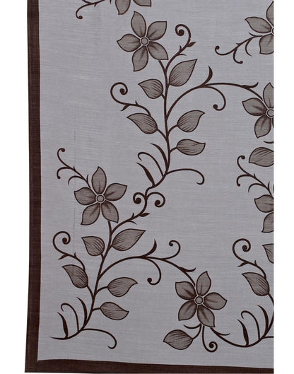 Grey Silk Floral Printed Saree | Sudathi