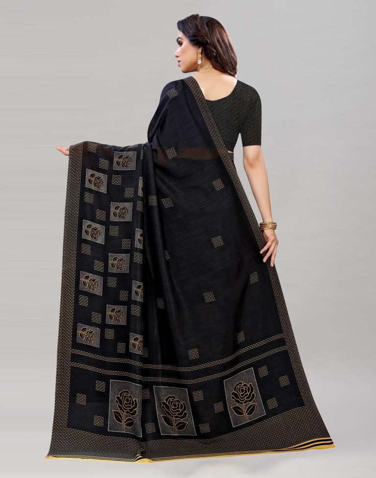 Ethnic Black Printed Saree | Sudathi