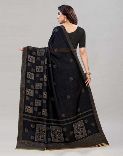 Ethnic Black Printed Saree | Sudathi
