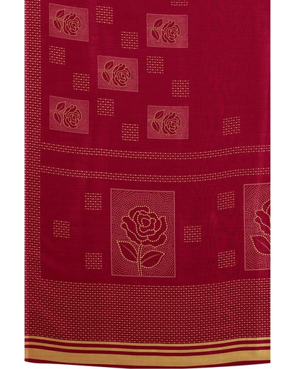 Distinctive Maroon Printed Saree | Sudathi