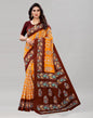 Orange Printed Saree | Sudathi