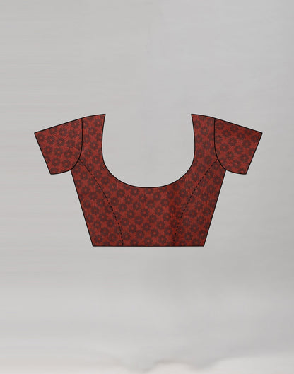 Orange Printed Saree | Sudathi