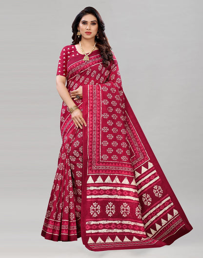 Maroon Printed Saree | Sudathi