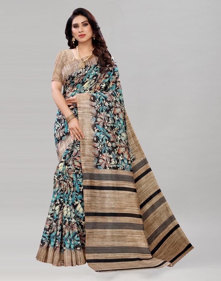 Pastel Brown Printed Saree | Sudathi