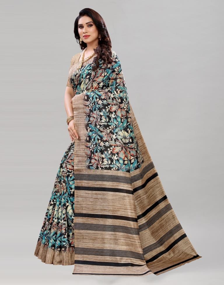 Pastel Brown Printed Saree | Sudathi