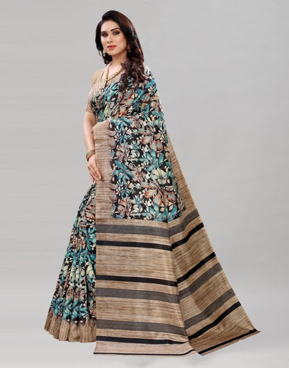 Pastel Brown Printed Saree | Sudathi