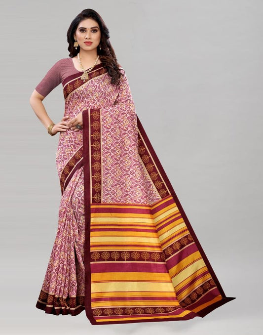 Dreamy Pinkish Printed Saree | Sudathi