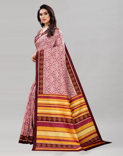 Dreamy Pinkish Printed Saree | Sudathi