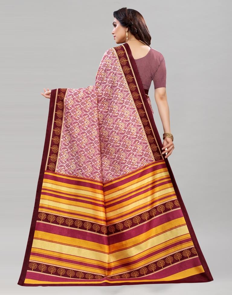 Dreamy Pinkish Printed Saree | Sudathi