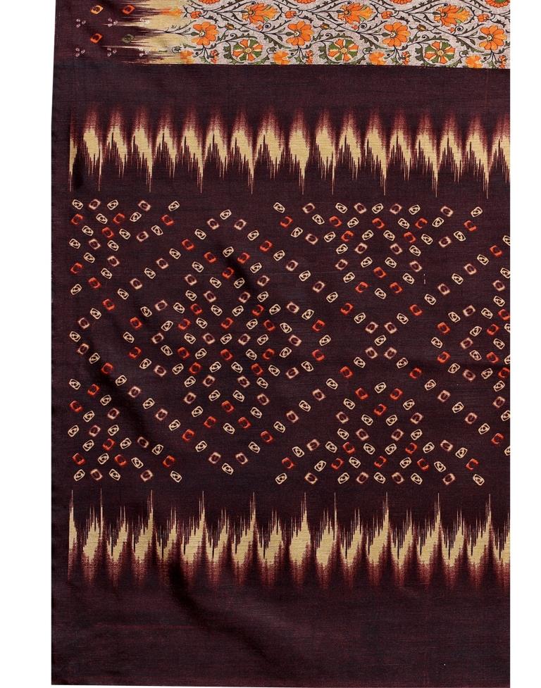 Divine Brown Printed Saree | Sudathi