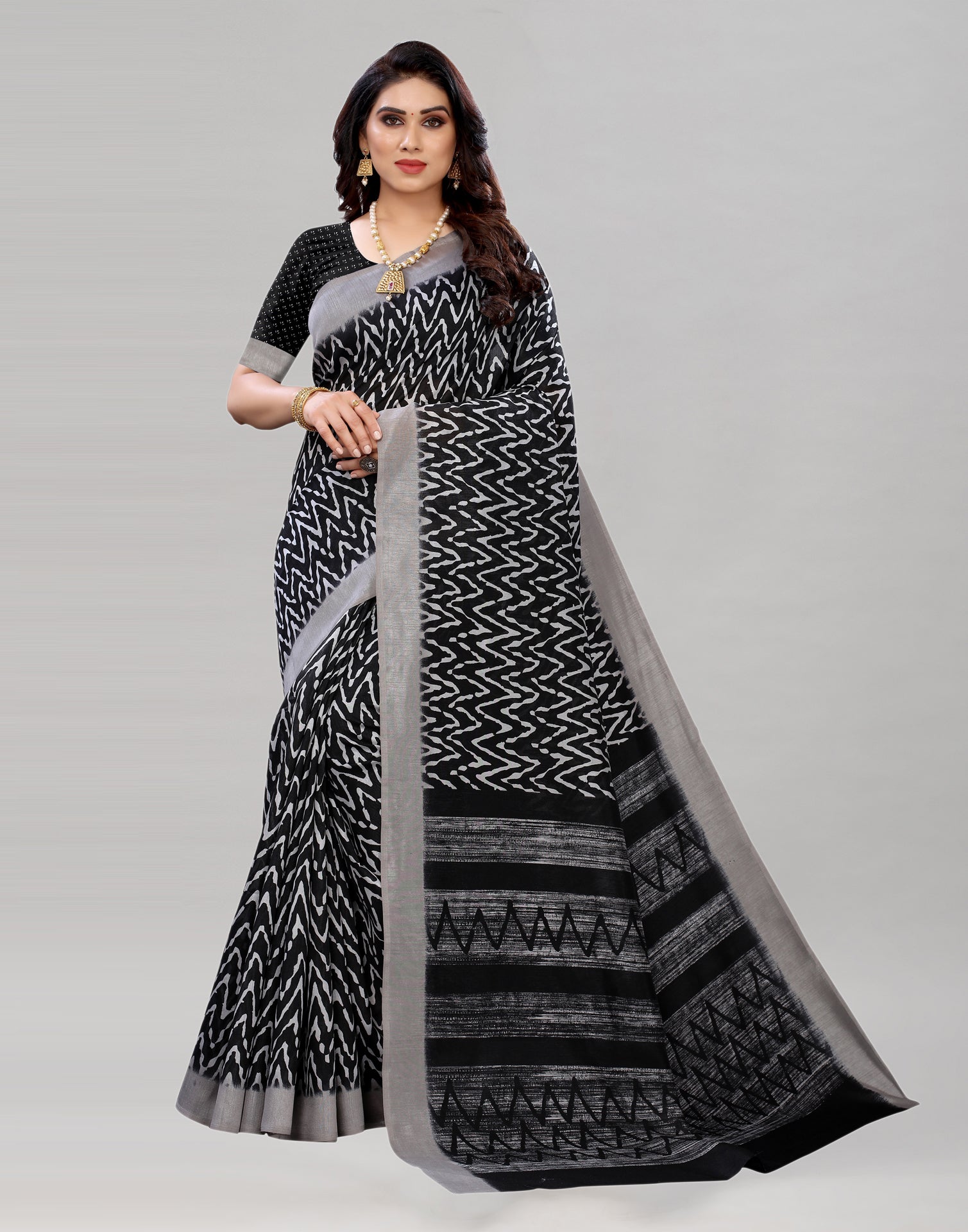Black Printed Saree | Sudathi