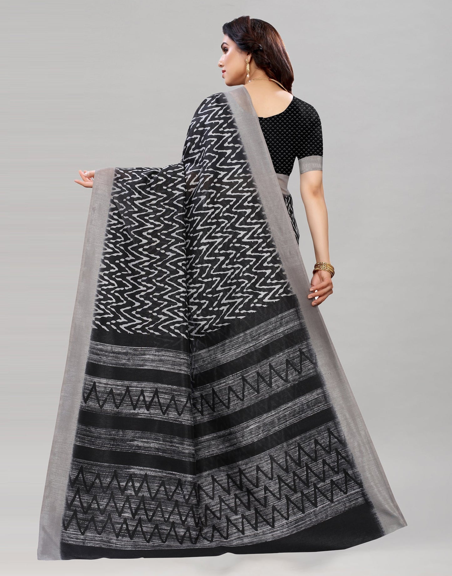 Black Printed Saree | Sudathi