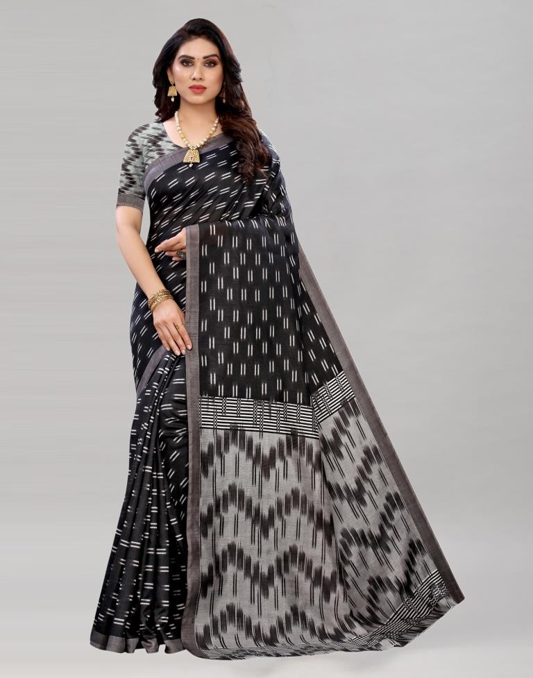Classy Black Printed Saree | Sudathi
