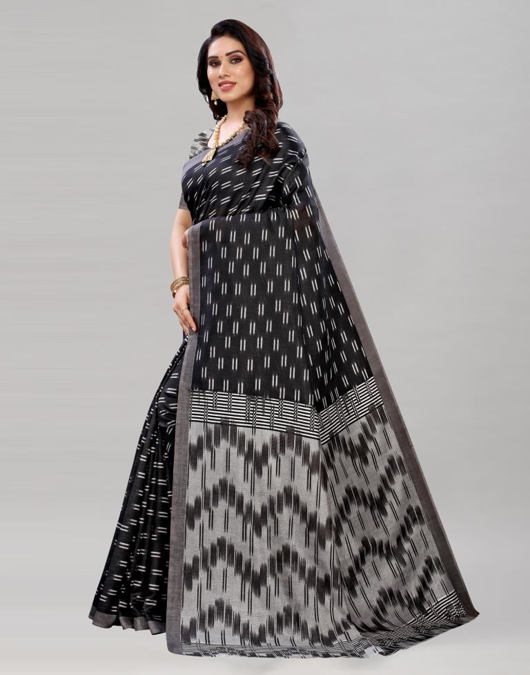 Classy Black Printed Saree | Sudathi