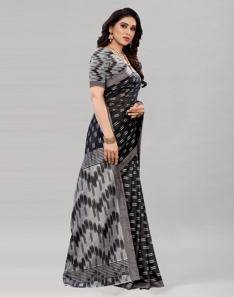 Classy Black Printed Saree | Sudathi