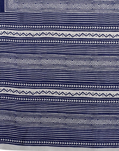 Navy Blue Printed Saree | Sudathi