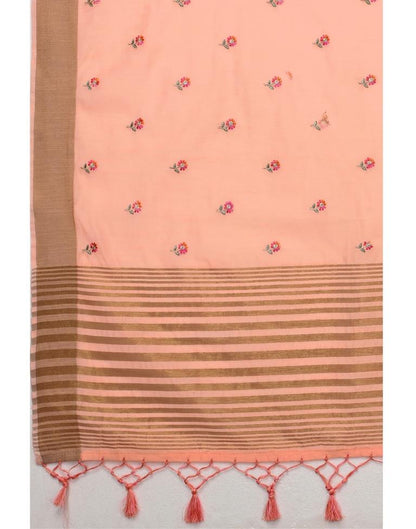 Pink Embroidered Cotton Saree | Sudathi