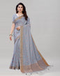 Grey Embroidered Cotton Saree | Sudathi