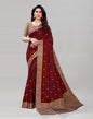Maroon Embroidered Silk Saree | Sudathi