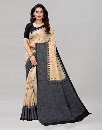 Cream Embroidered Silk Saree | Sudathi