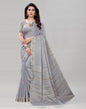 Grey Embroidered Silk Saree | Sudathi