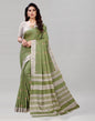 Olive Green Embroidered Silk Saree | Sudathi
