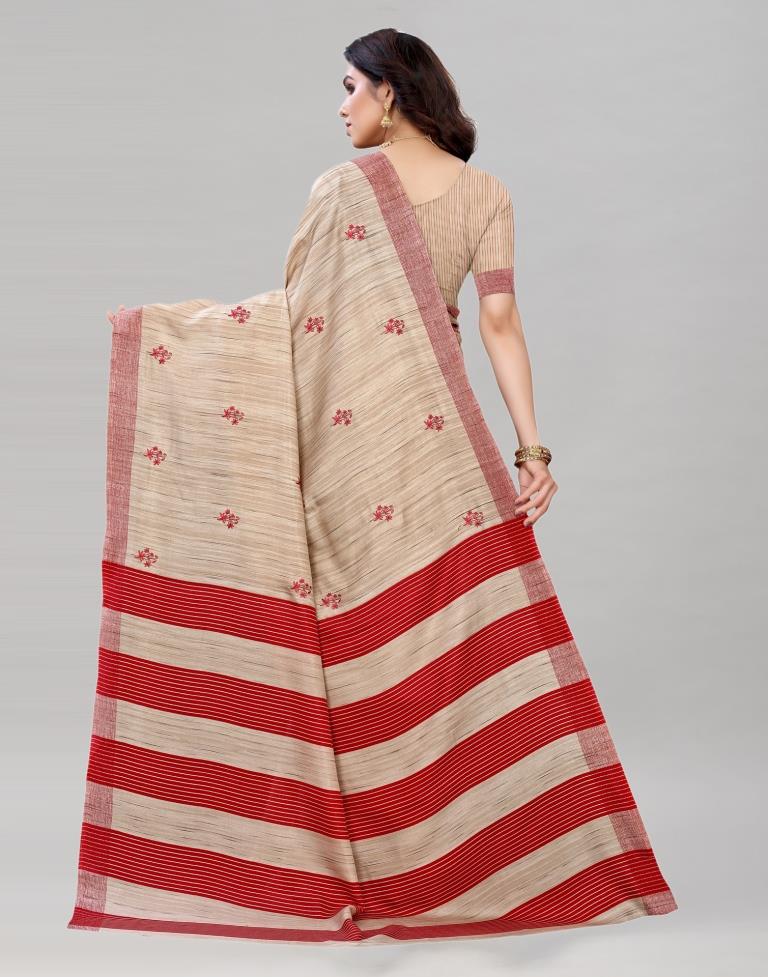 Brown Embroidered Silk Saree | Sudathi