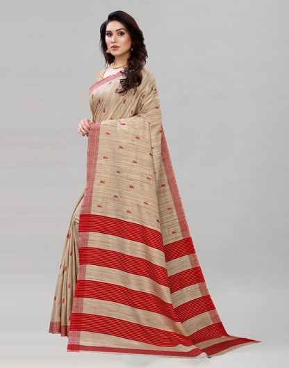 Enigmatic Brown Embroidered Silk Saree | Sudathi