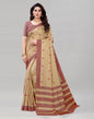 Camel Brown Embroidered Silk Saree | Sudathi