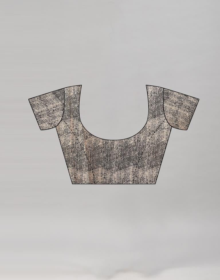 Cream Embroidered Silk Saree | Sudathi