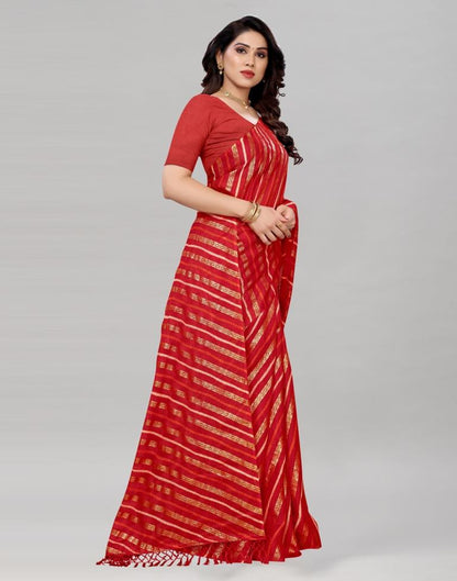 Red Kota Checks Printed Saree | Sudathi