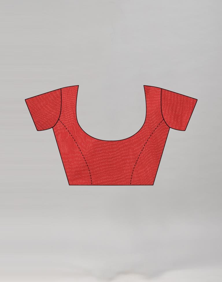 Red Kota Checks Printed Saree | Sudathi