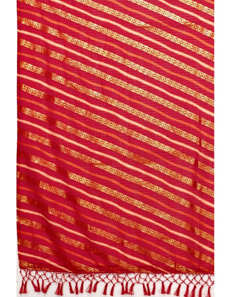 Red Kota Checks Printed Saree | Sudathi
