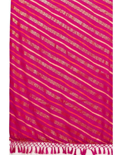 Hot Pink Kota Checks Printed Saree | Sudathi