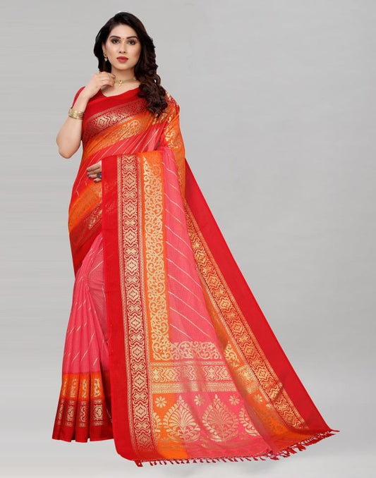 Pink Kota Checks Printed Saree | Sudathi