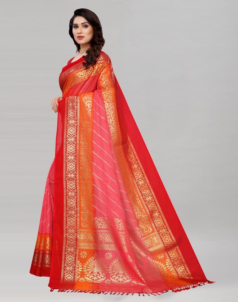 Pink Kota Checks Printed Saree | Sudathi