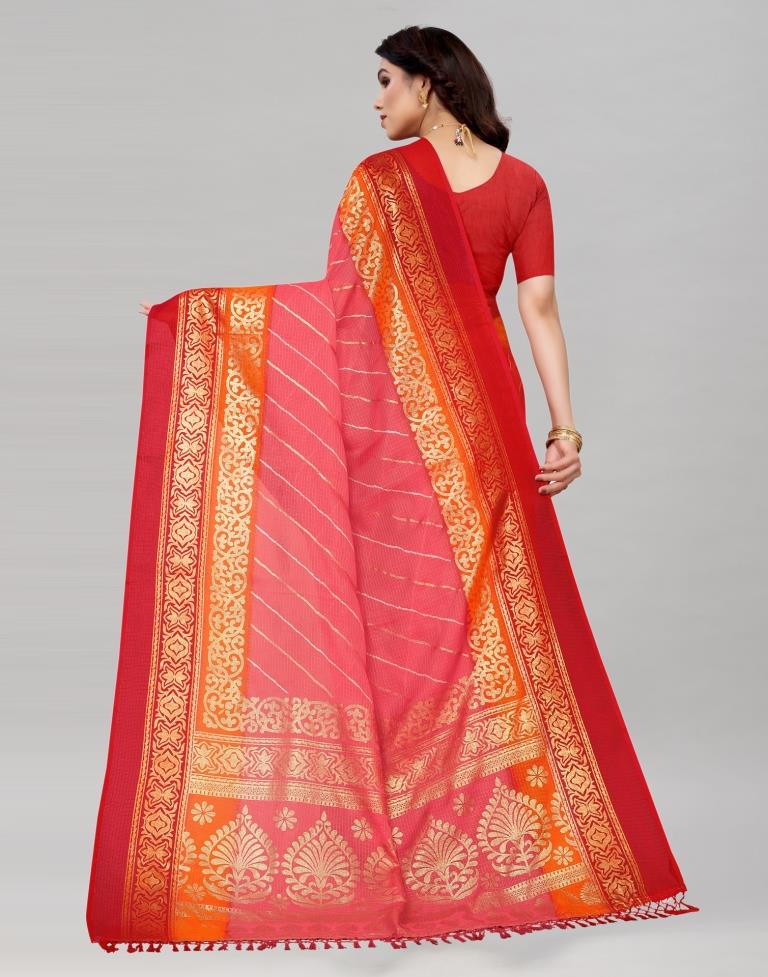 Pink Kota Checks Printed Saree | Sudathi