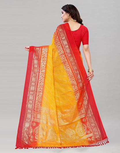 Yellow Kota Checks Printed Saree | Sudathi