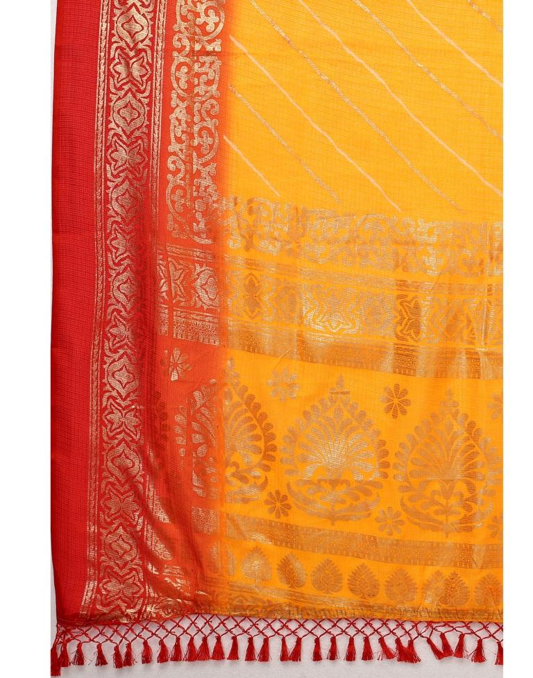 Yellow Kota Checks Printed Saree | Sudathi