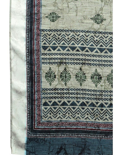 Pista Green Cotton Printed Saree | Sudathi