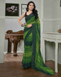 Ready To Wear Light Green Georgette Printed Plain Saree